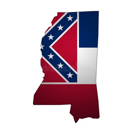 Mississippi State With Flag Stock Illustration Illustration Of Area