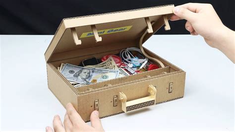 How To Make Briefcase With Password From Cardboard Cardboard Crafts