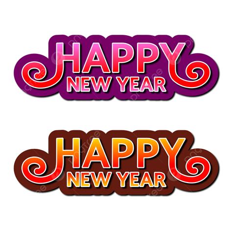 happy new year text effect with typography design 01 vector happy new year png and vector