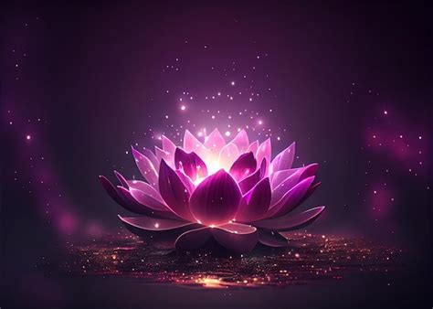 Premium Photo Magic Lotus Flower On Water Ai Generated