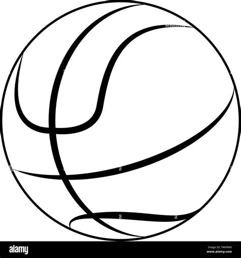 Basketball Ball Sport Cartoon In Black And White Stock Vector Image
