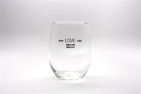 Love Personalized Stemless Wine Glasses 9 Oz
