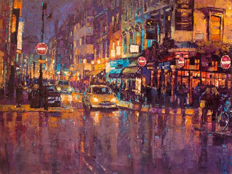 Cityscape Oil Painting Romily Street London Oil On Canvas 48inches