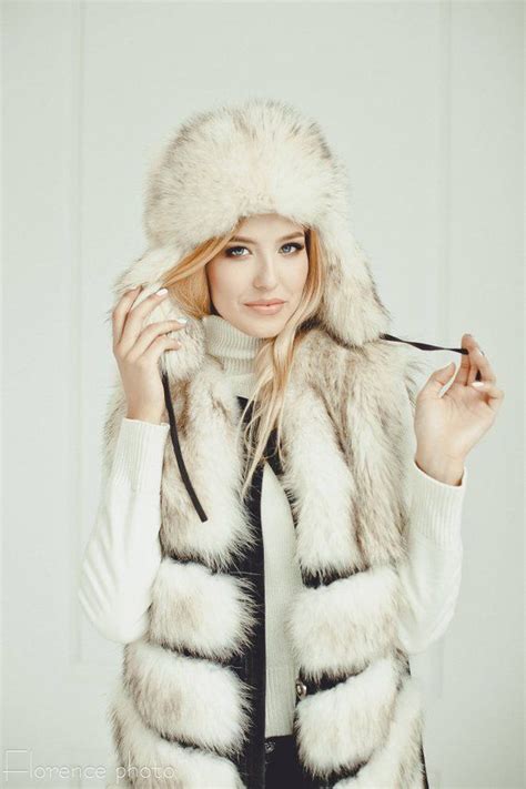 White Ushanka Hat Fur Hat For Winter Raccon Fur Hood Etsy White Fur