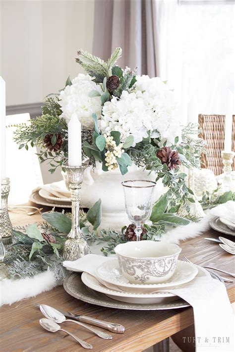 Holiday Tour Part 2 An Elegant White Christmas Tablescape Tuft And Trim