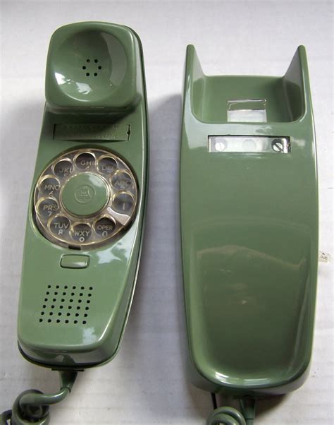 Vintage Western Electric Trimline Moss Green Ac1 Rotary Dial Wall Phone
