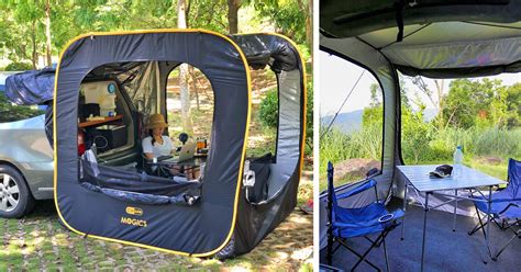 This Instant Pop Up Car Tent Attaches To The Tailgate Of Your Suv Or