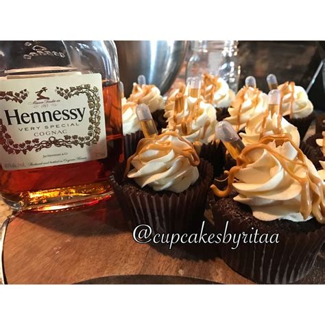 Hennessy Cupcakes W Hennessy Buttercream Frosting Drizzled In Caramel