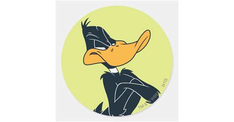 Daffy Duck With Arms Crossed Classic Round Sticker Zazzle