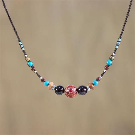 Multi Gemstone Beaded Necklace From Thailand Colors Of The World Novica