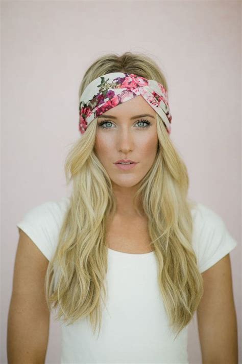 ivory floral turbans headband with pink ivory by threebirdnest 18 00 wide headbands