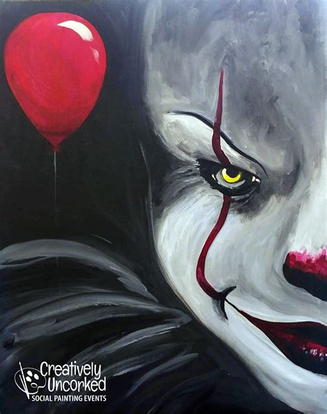 Painting Pennywise Painting Acrylic Pe