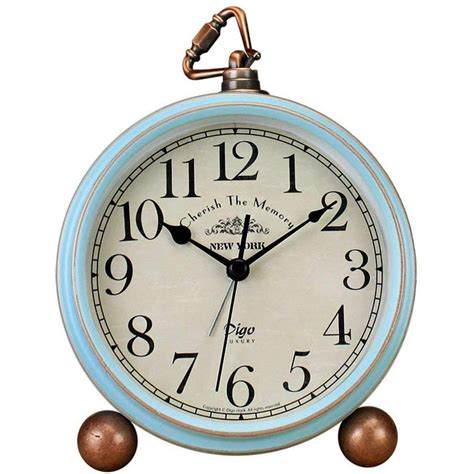 Saytay Table Clocknon Ticking Retro Vintage Small Desk Alarm Clock