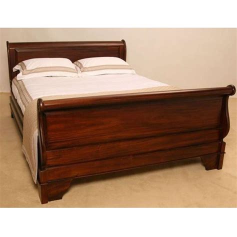 Antique Style Solid Mahogany Double Sleigh Bed