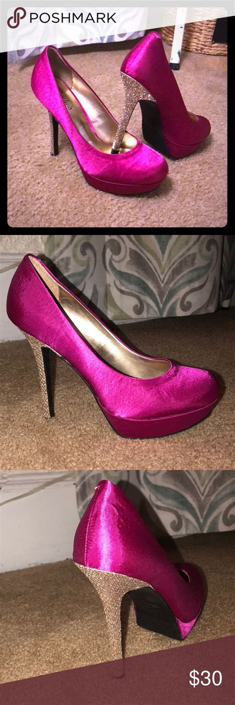 Never Worn Hot Pink Stilettos Wembellished Heel Pink Stilettos