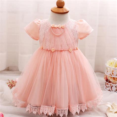 Newborn Princess Flower Dress For 0 12m Baby Girls Pearl