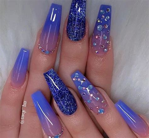 Blue Ombre Nails Purple Acrylic Nails Summer Acrylic Nails Pink
