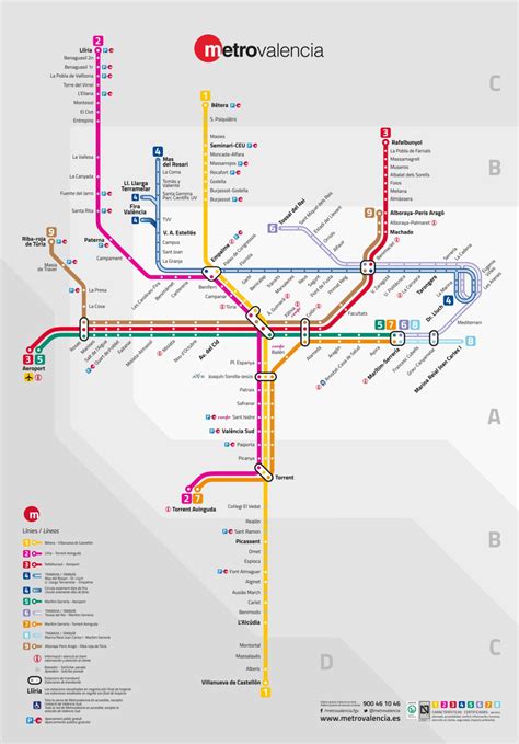 Transit Maps Official Map Metrovalencia Valencia Spain 2015
