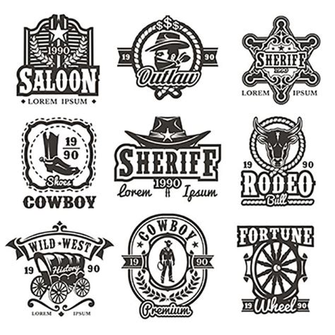 Set Of Vintage Rodeo Badges Emblems And Design Elements For T Shirts