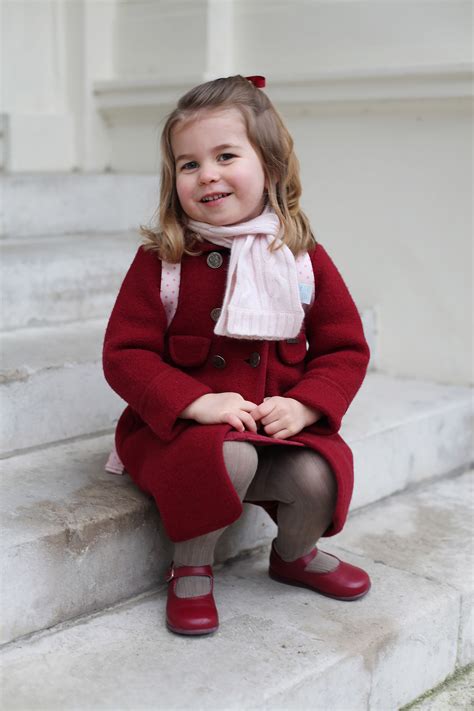 Princess charlotte of cambridge, charlotte elizabeth diana loves the company of her family. Princess Charlotte Arrives for Her First Day of School ...