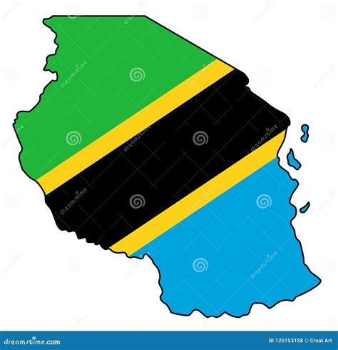 Tanzania Mapa Del Ejemplo Del Vector De Tanzania Ilustración Del Vector