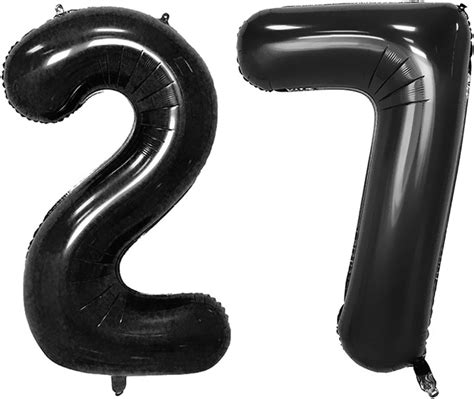 40inch Black Foil 27 Helium Jumbo Digital Number Balloons 27th Birthday Decoration