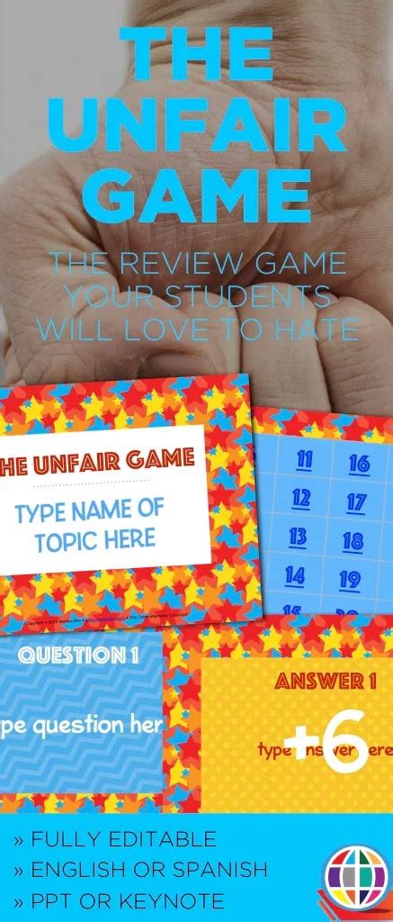 The Unfair Game Editable Review Game Template For Any Subject Review