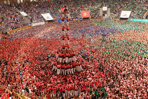 Spain Teams Construct Human Towers At The 26th Concurs De Castells In