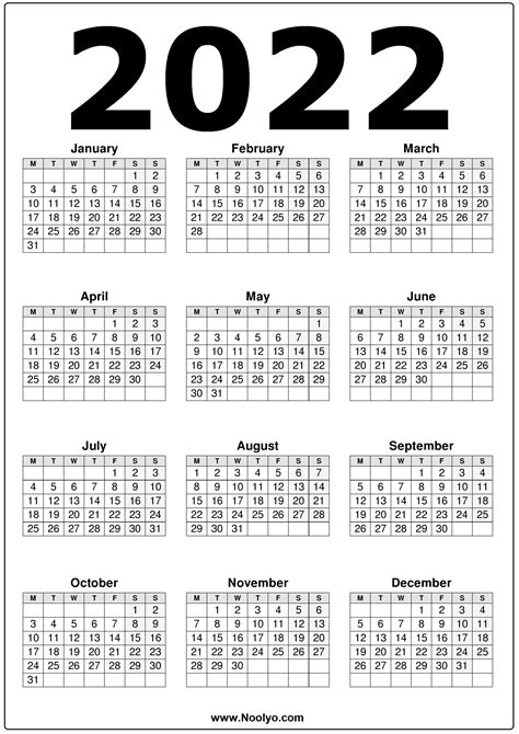 2022 Uk Calendars Printable Free Vertical