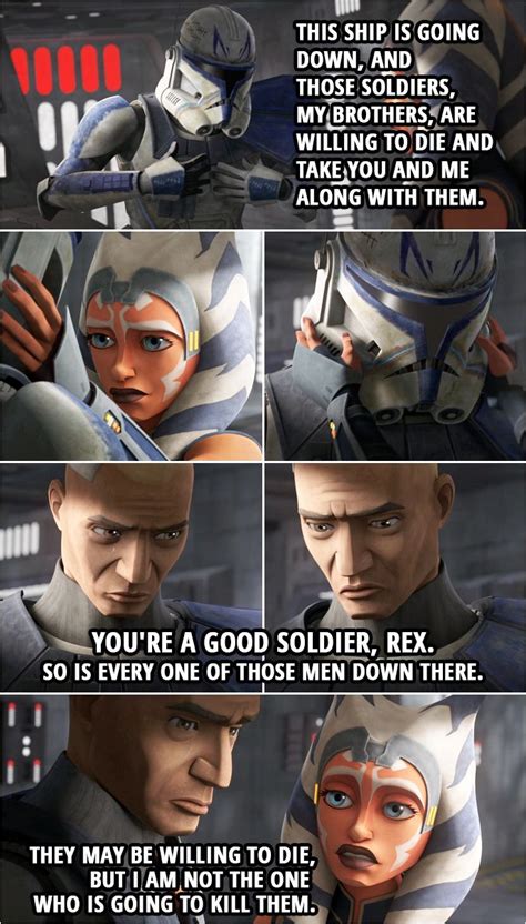 quote from star wars the clone wars 7x12 commander rex this ship is going down and those