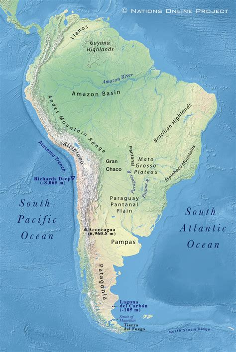 South America Map With Rivers Amanda Marigold