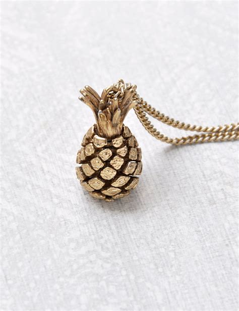 Vintage Pineapple Necklace 15 Flexible Moveable Articulated Gold