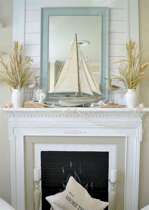 20 Unique Summer Mantel Decorating Ideas To Try Beach Fireplace