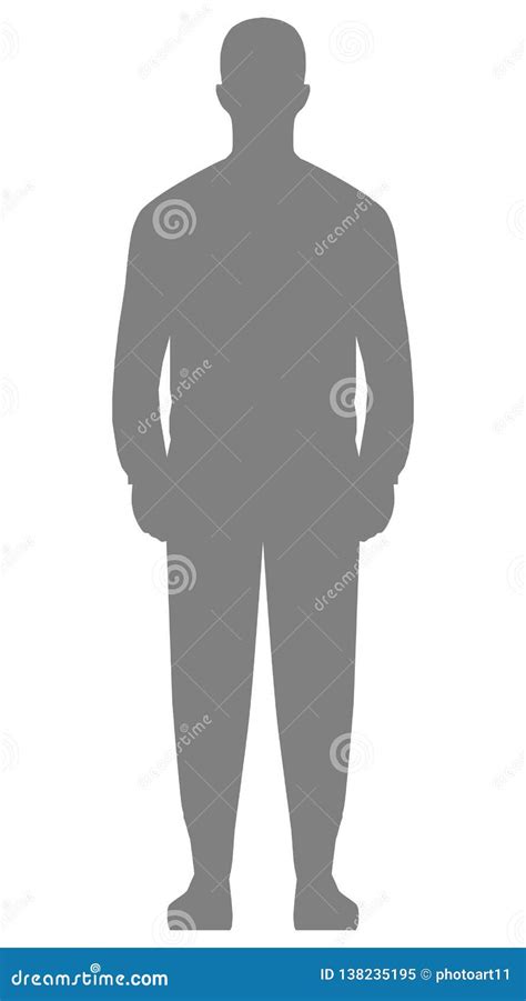 Man Standing Silhouette Gray Simple Isolated Vector Stock Vector