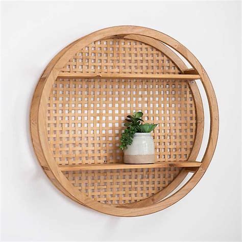 Natural Wood And Bamboo Round Wall Shelf From Kirklands Round Wall