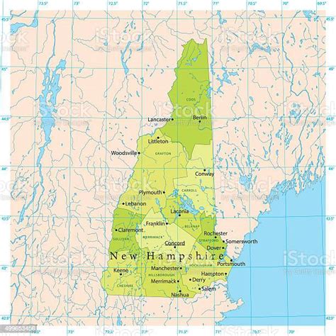 New Hampshire Vector Map Stock Illustration Download Image Now Map