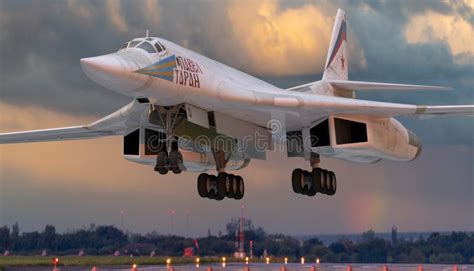 Tu 160 Russian Supersonic Jet Strategic Bomber Editorial Stock Image
