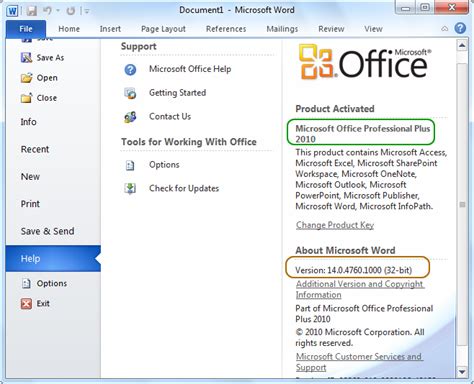 How Can I Check Office 20102013 Product Information Suite Name 32