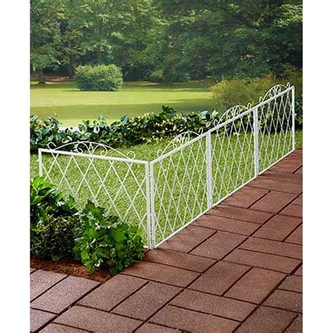 Scrolled Metal Garden Fence White