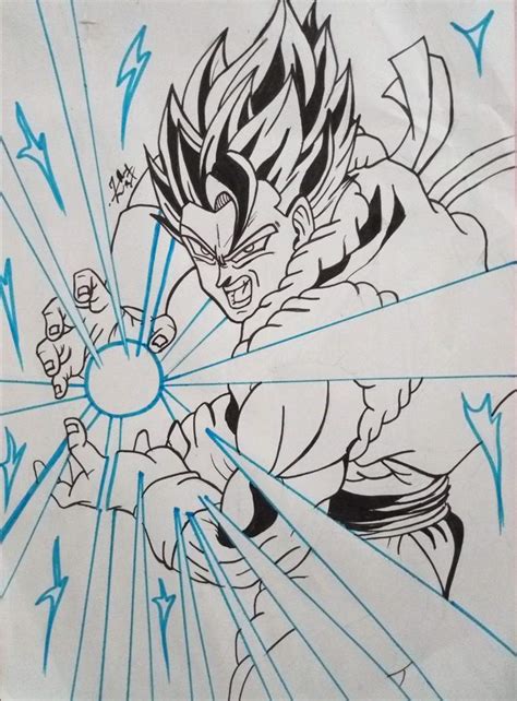 Which dragon ball fusion form is stronger? Drawing Gogeta SSJ Blue Kamehameha | DragonBallZ Amino
