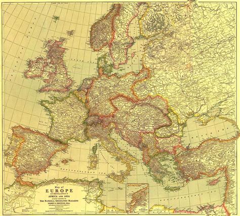 National Geographic Europe 1915 World War 1 Historic Wall Map Series