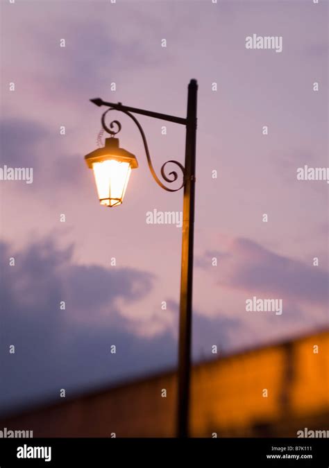 Street Lamp At Twilight Stock Photo Alamy