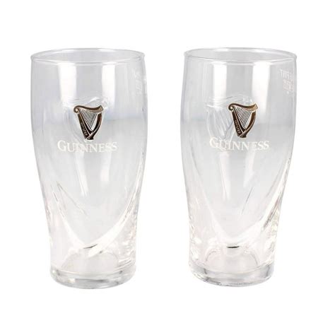 Guinness Beer Glasses Set Of 2 Half Pint Size 10 Oz Home Bar Glassware
