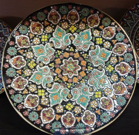 Decorative Persian Mina Enamel Ceramic Plate
