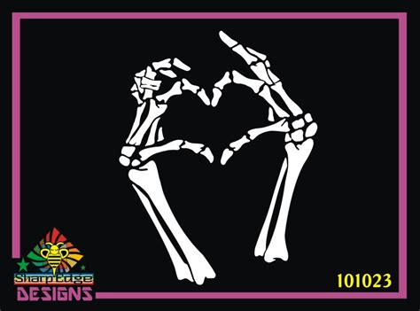 Skeleton Hands Making Heart Vinyl Decal