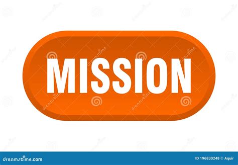 Mission Button Rounded Sign On White Background Stock Vector