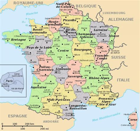 Regioni Di Francia Mappa Mappa Della Francia E Le Regioni Europa