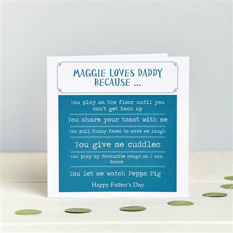 Personalised Reasons I Love My Dad Card By Spotty N Stripy