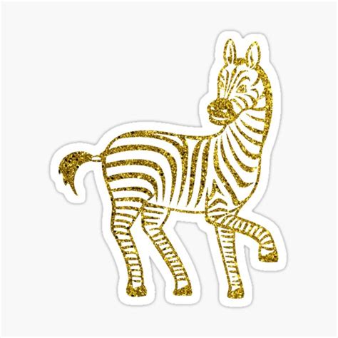 Golden Zebra Sticker For Sale By Mistersmithers Redbubble