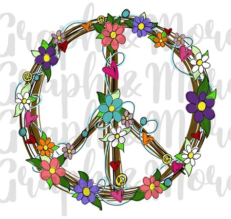 Hippie Peace Sign Png And Jpeg Sublimation Design Hand Etsy Peace